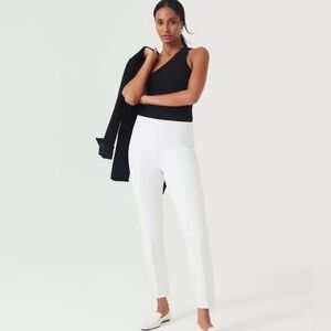 SPANX White High-Waist Ankle Trousers